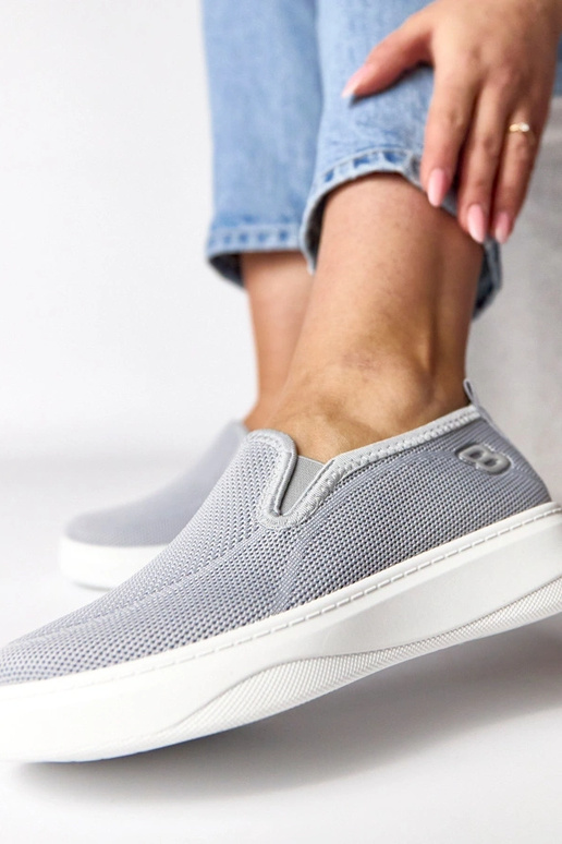 Tênis de tecido cinza plataforma Céleste