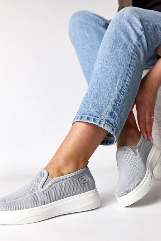 Tênis de tecido cinza plataforma Céleste