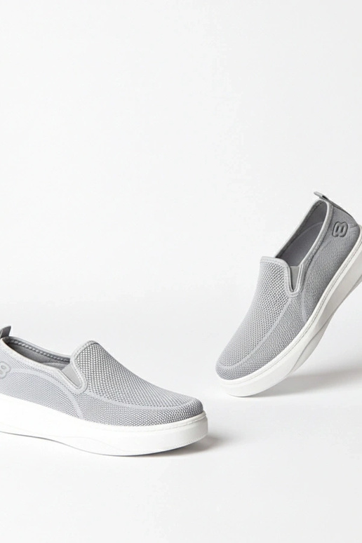 Tênis de tecido cinza plataforma Céleste