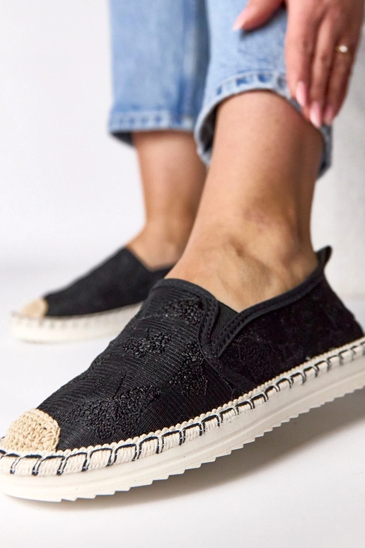 Espadrilhas pretas com brilho Lucie