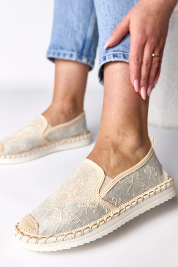Espadrilhas cor areia com...