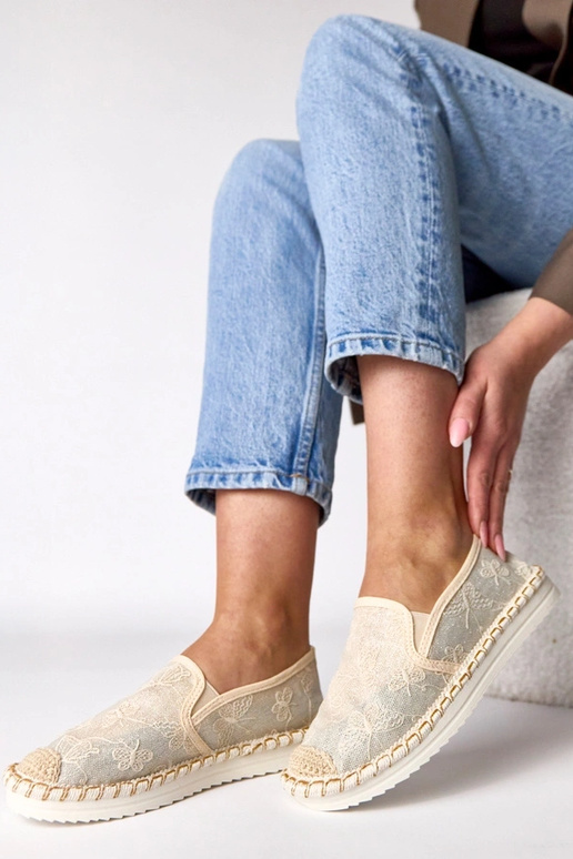 Espadrilhas cor areia com brilho Lucie