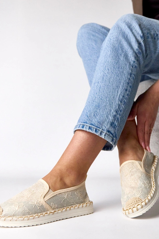 Espadrilhas cor areia com brilho Lucie