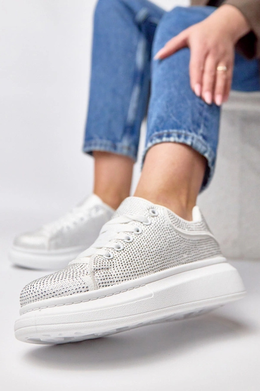 Tênis plataforma brancos com...