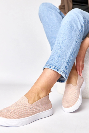 Tênis de tecido rosa com... 2