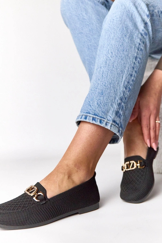 Mocassins de tecido pretos com...