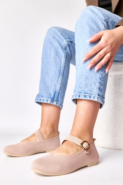 Sapatilhas de tecido rosa com tira...