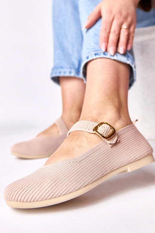 Sapatilhas de tecido rosa com tira...