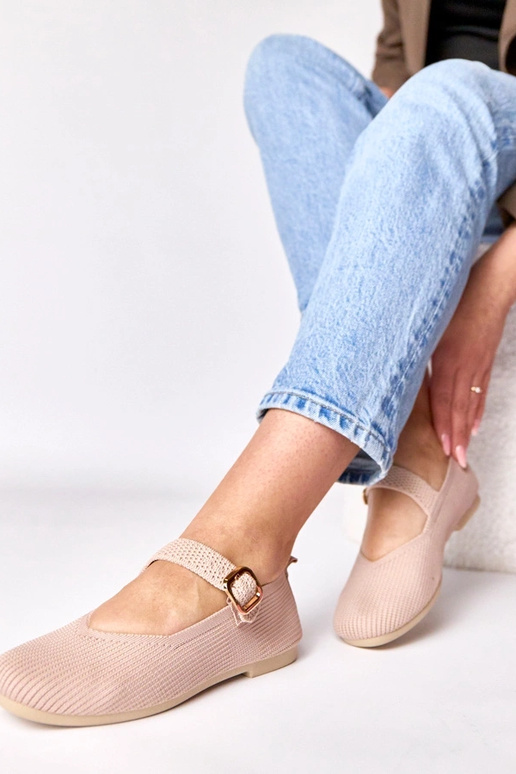 Sapatilhas de tecido rosa com tira...