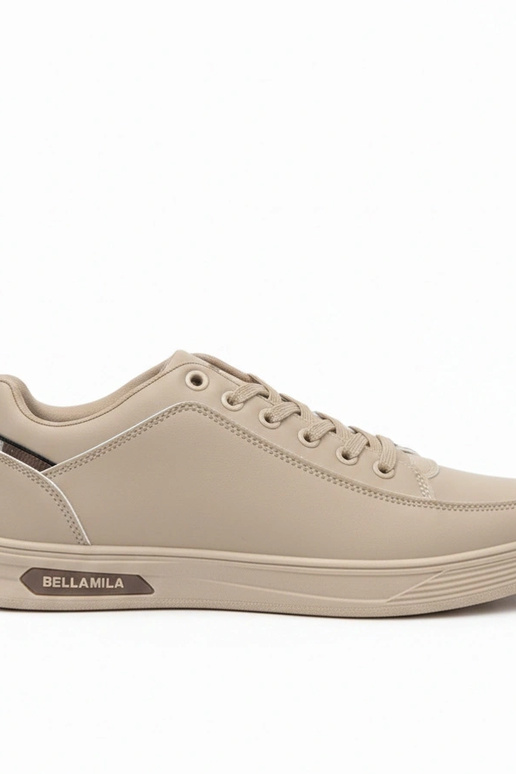 Tênis masculinos bege com cadarços...