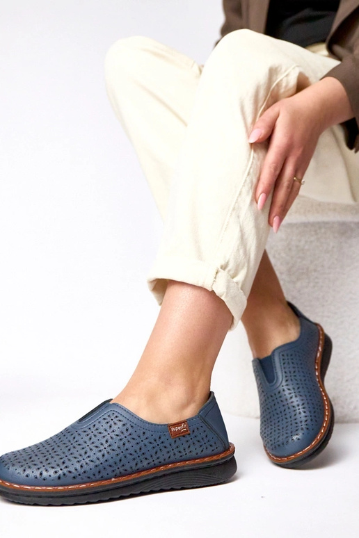 Meias botas azuis escuras com...