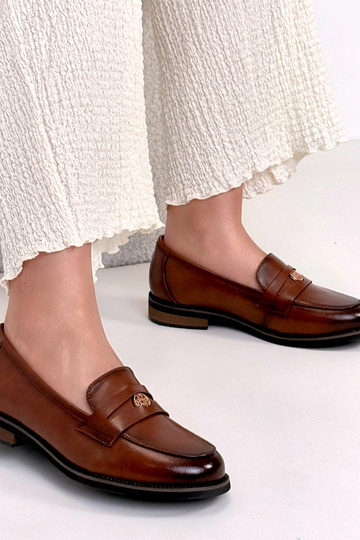 Mocassins marrons de couro com decoração Cambell 2