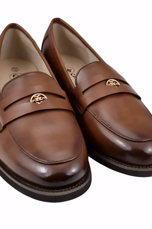 Mocassins marrons de couro com decoração Cambell