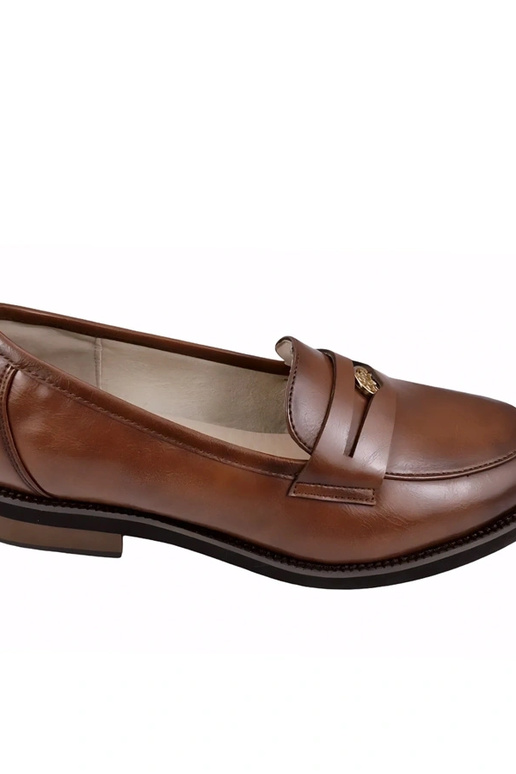 Mocassins marrons de couro com decoração Cambell