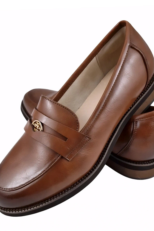 Mocassins marrons de couro com decoração Cambell
