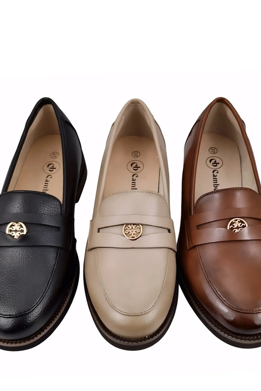 Mocassins marrons de couro com decoração Cambell
