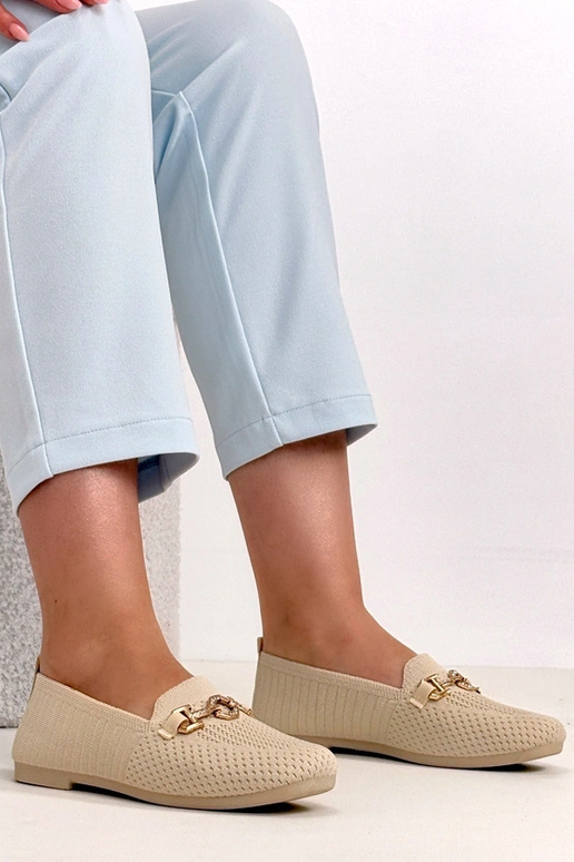 Mocassins de tecido na cor areia com...