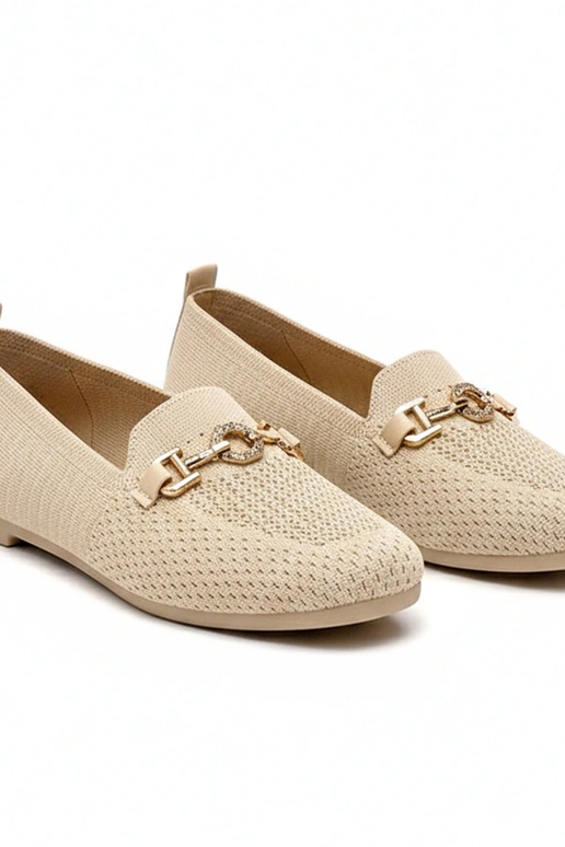 Mocassins de tecido na cor areia com...