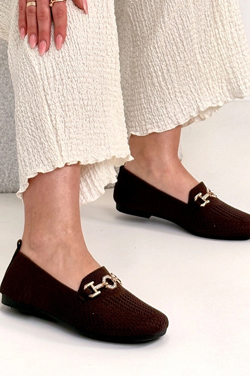 Mocassins de tecido marrons com...