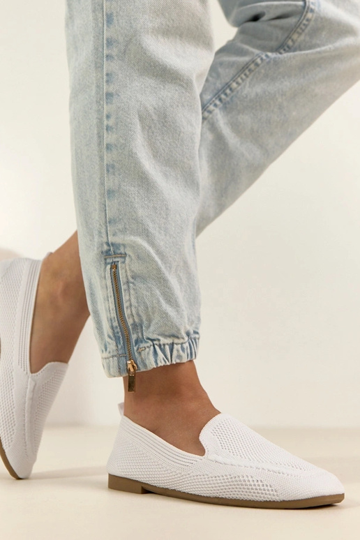Mocassins brancos de tecido Addison