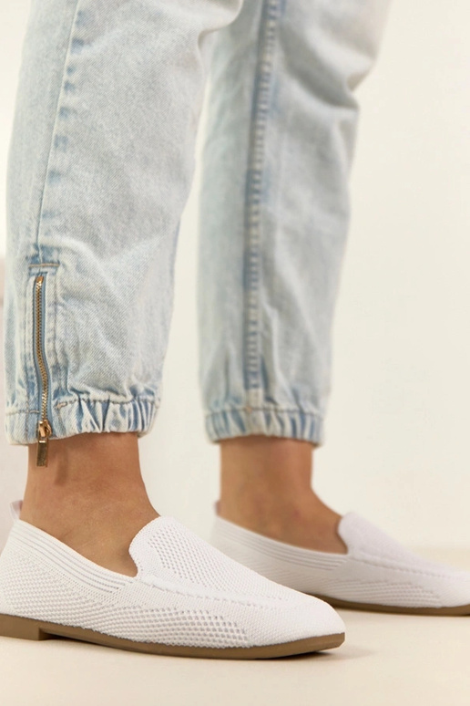 Mocassins brancos de tecido Addison