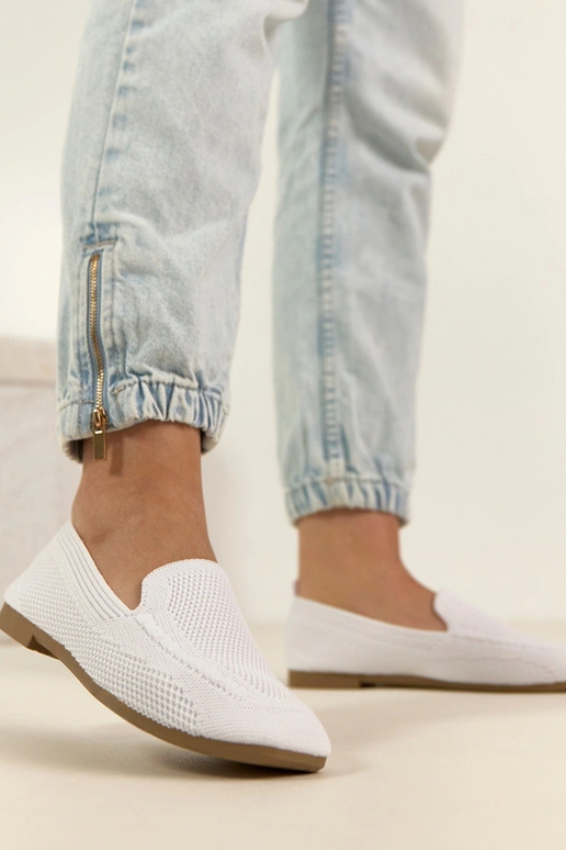 Mocassins brancos de tecido Addison