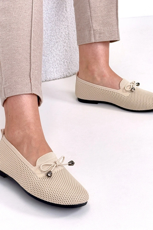 Mocassins de tecido na cor areia com...