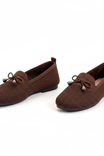 Mocassins de tecido marrons com laço Aubrey