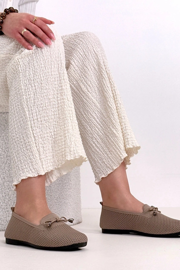 Mocassins de tecido na cor areia escura com laço Aubrey