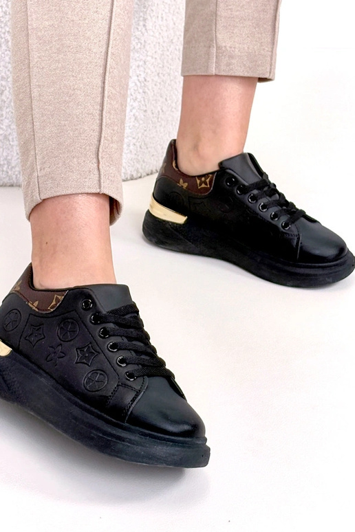 Tênis pretos com cadarço Peyton