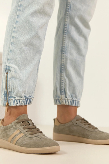 Tênis de couro caqui Filippo