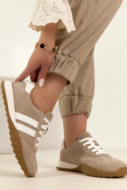 Tênis de couro bege Filippo