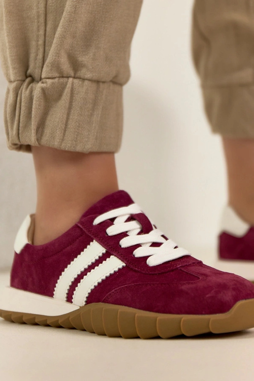 Tênis de couro bordô Filippo