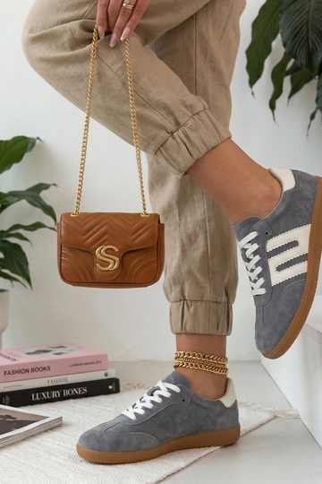 Ténis de pele cinza Filippo