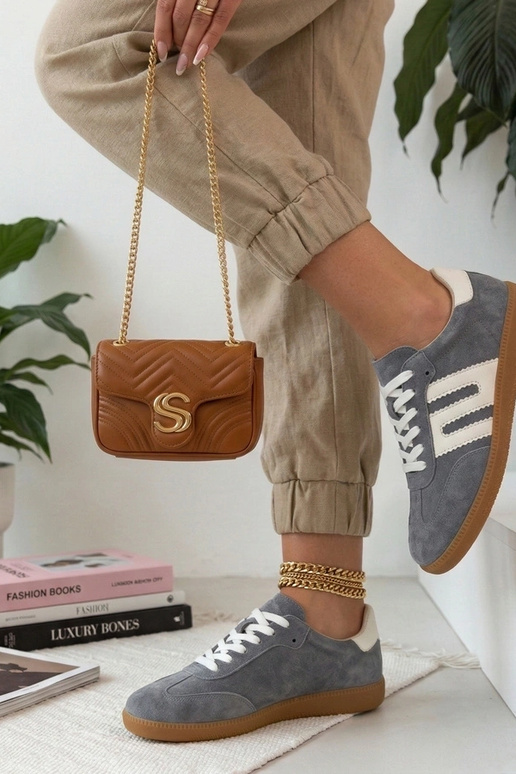 Ténis de pele cinza Filippo