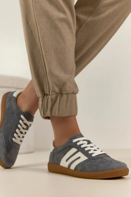 Ténis de pele cinza Filippo