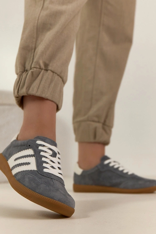 Ténis de pele cinza Filippo