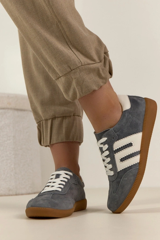 Ténis de pele cinza Filippo