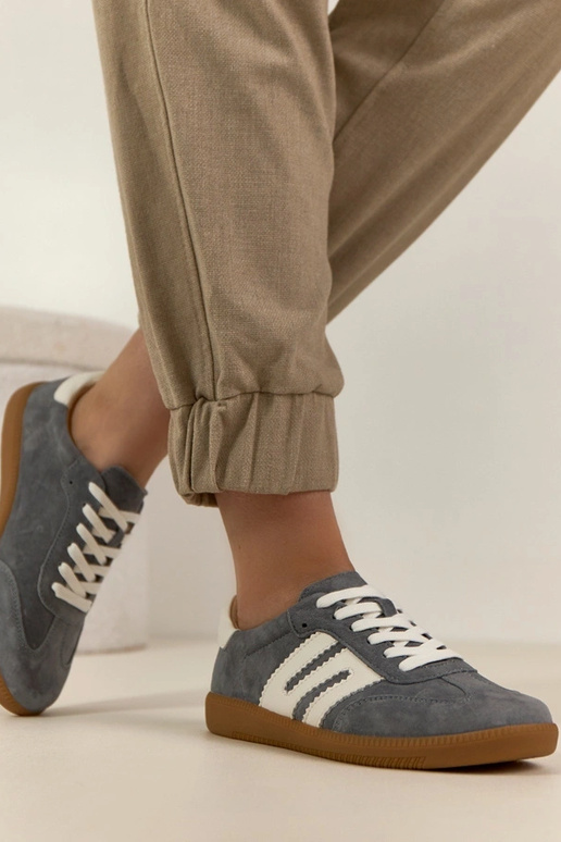 Ténis de pele cinza Filippo