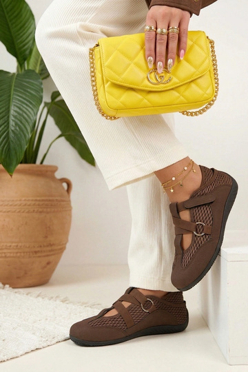 Sapatilhas de balé estilo esportivo marrons Vesper