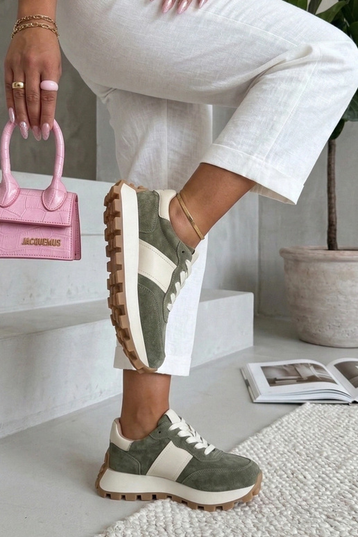 Sapatos de couro verdes com...