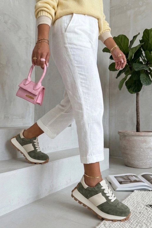 Sapatos de couro verdes com...