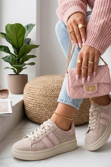 Sapatos de couro bege com plataforma Filippo 2