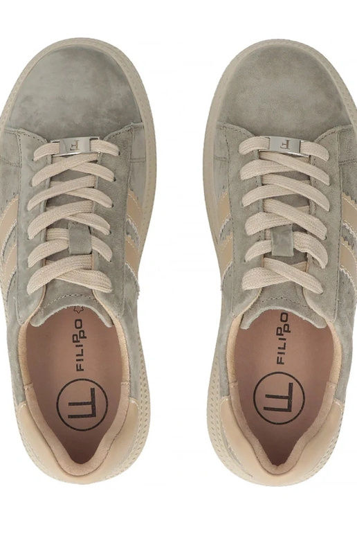 Sapatos de couro cinzas com...