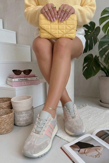 Sapatos de couro cinzas com... 2