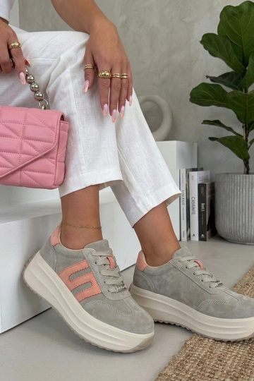 Sapatos de couro cinzas com... 2