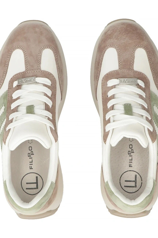 Sapatos de couro bege com plataforma...