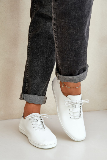 Amarrar os sapatosHabilitadoturalnej Skóry D&A LR51-645 cor branca