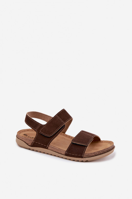 Sandálias femininas Inblu AA000070 cor marrom