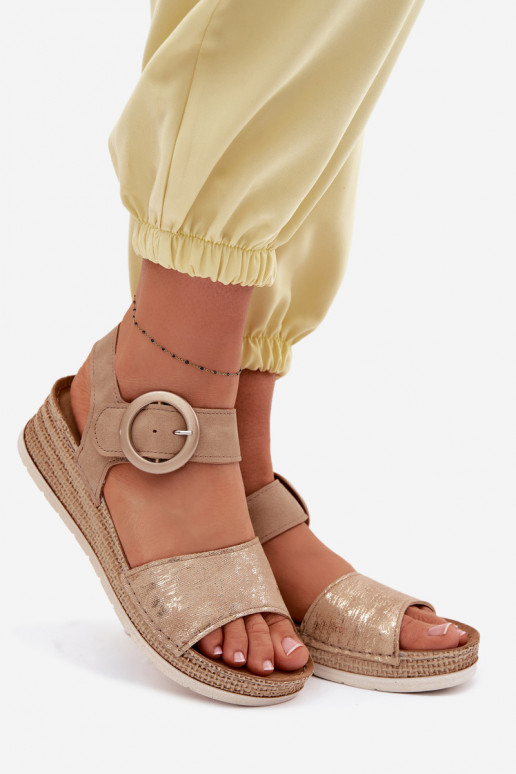 Sandálias femininas Inblu RV000013 cor marrom